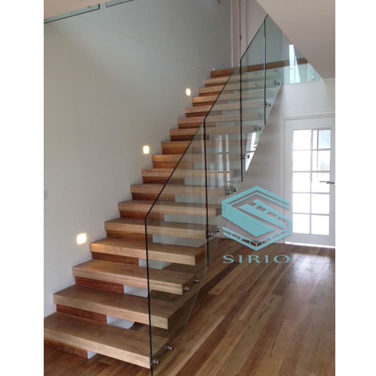  Steel Wood Stairs with Single Beam Modle S-ST009
