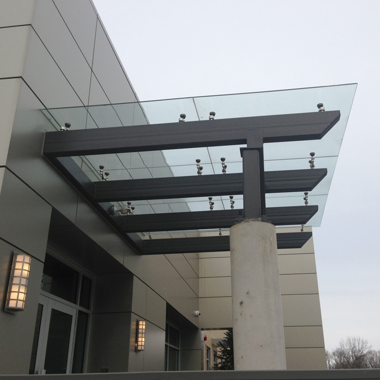 outdoor glass canopy