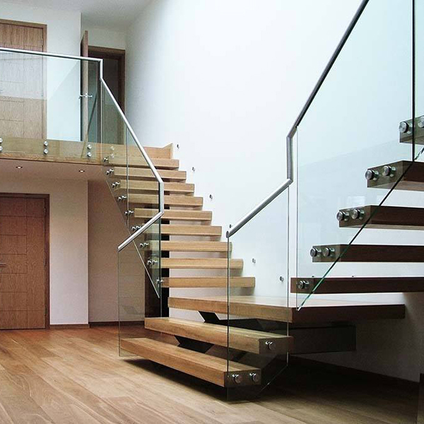 Y shape mono stringer staircase-90mm timber tread